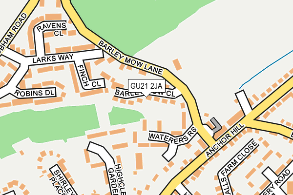 GU21 2JA map - OS OpenMap – Local (Ordnance Survey)