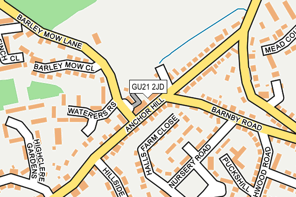 GU21 2JD map - OS OpenMap – Local (Ordnance Survey)