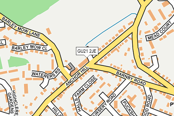 GU21 2JE map - OS OpenMap – Local (Ordnance Survey)