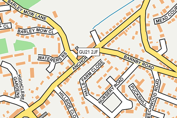 GU21 2JF map - OS OpenMap – Local (Ordnance Survey)