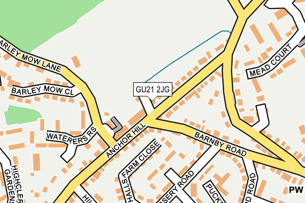 GU21 2JG map - OS OpenMap – Local (Ordnance Survey)