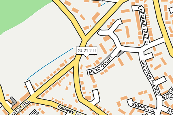 GU21 2JJ map - OS OpenMap – Local (Ordnance Survey)