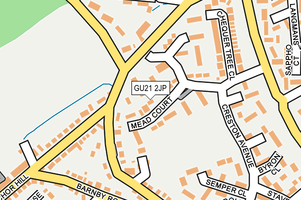 GU21 2JP map - OS OpenMap – Local (Ordnance Survey)