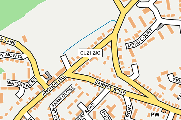 GU21 2JQ map - OS OpenMap – Local (Ordnance Survey)