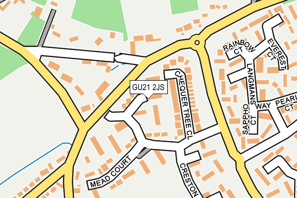 GU21 2JS map - OS OpenMap – Local (Ordnance Survey)