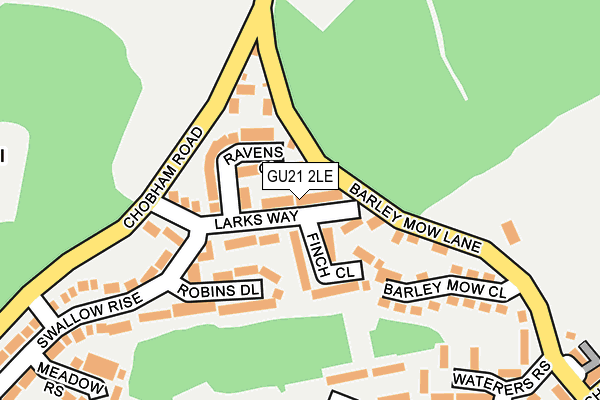 GU21 2LE map - OS OpenMap – Local (Ordnance Survey)