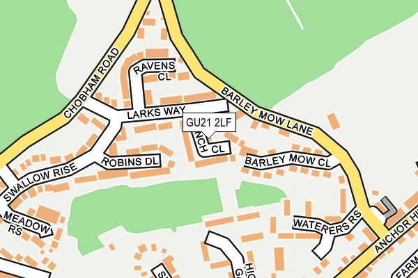 GU21 2LF map - OS OpenMap – Local (Ordnance Survey)