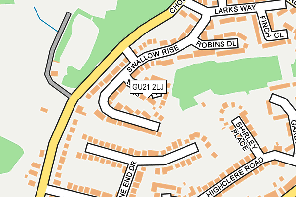 GU21 2LJ map - OS OpenMap – Local (Ordnance Survey)