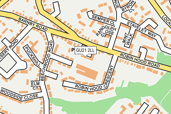 GU21 2LL map - OS OpenMap – Local (Ordnance Survey)