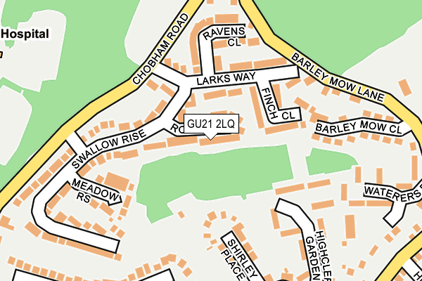 GU21 2LQ map - OS OpenMap – Local (Ordnance Survey)