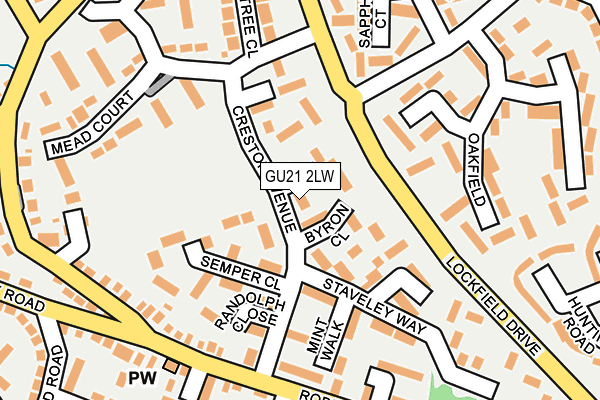 GU21 2LW map - OS OpenMap – Local (Ordnance Survey)