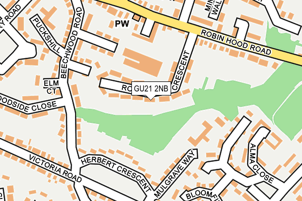 GU21 2NB map - OS OpenMap – Local (Ordnance Survey)