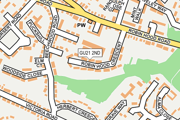 GU21 2ND map - OS OpenMap – Local (Ordnance Survey)