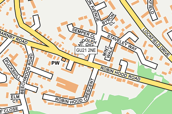 GU21 2NE map - OS OpenMap – Local (Ordnance Survey)