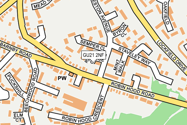 GU21 2NF map - OS OpenMap – Local (Ordnance Survey)