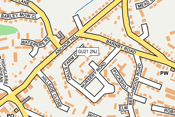 GU21 2NJ map - OS OpenMap – Local (Ordnance Survey)