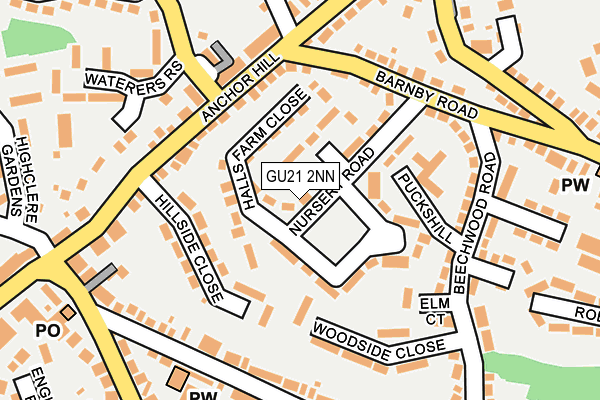 GU21 2NN map - OS OpenMap – Local (Ordnance Survey)