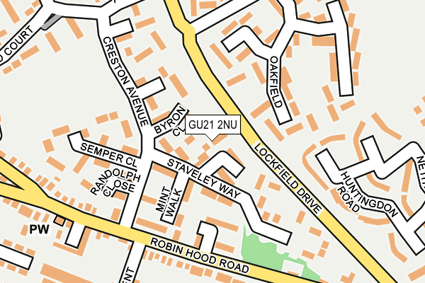 GU21 2NU map - OS OpenMap – Local (Ordnance Survey)