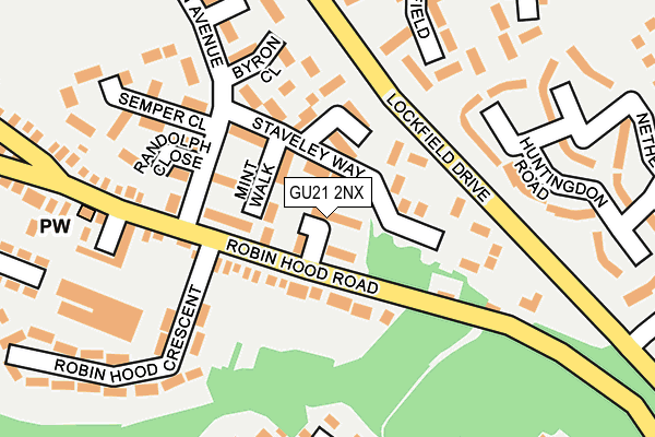 GU21 2NX map - OS OpenMap – Local (Ordnance Survey)