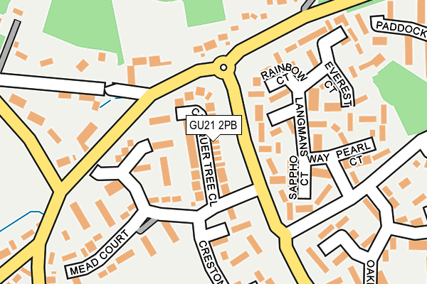 GU21 2PB map - OS OpenMap – Local (Ordnance Survey)