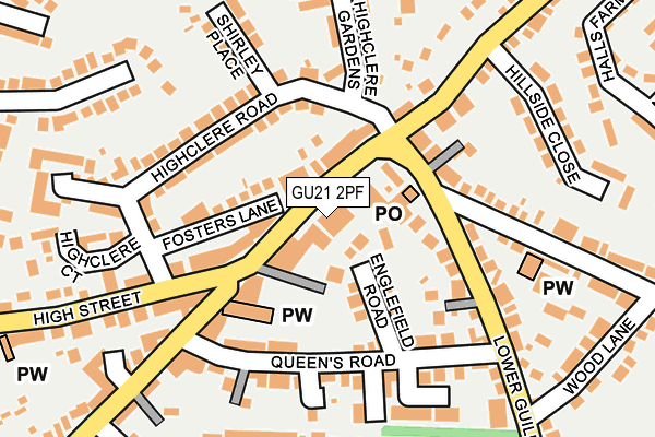 GU21 2PF map - OS OpenMap – Local (Ordnance Survey)