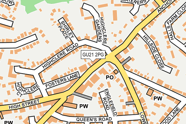 GU21 2PG map - OS OpenMap – Local (Ordnance Survey)