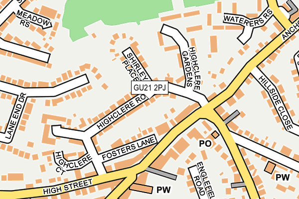 GU21 2PJ map - OS OpenMap – Local (Ordnance Survey)