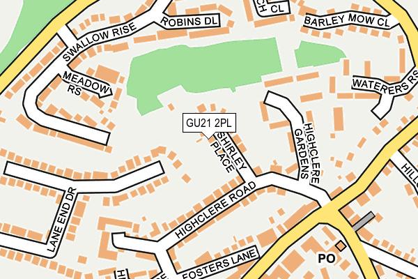 GU21 2PL map - OS OpenMap – Local (Ordnance Survey)