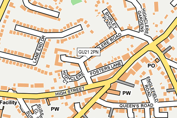 GU21 2PN map - OS OpenMap – Local (Ordnance Survey)