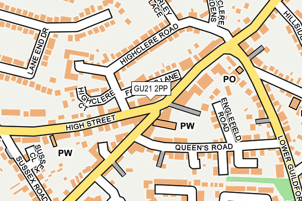 GU21 2PP map - OS OpenMap – Local (Ordnance Survey)