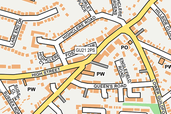 GU21 2PS map - OS OpenMap – Local (Ordnance Survey)