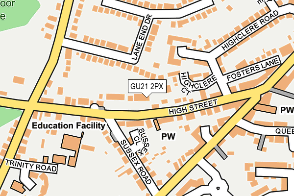 GU21 2PX map - OS OpenMap – Local (Ordnance Survey)