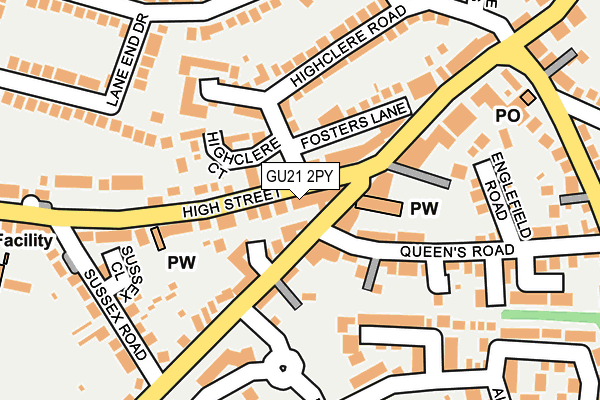 GU21 2PY map - OS OpenMap – Local (Ordnance Survey)