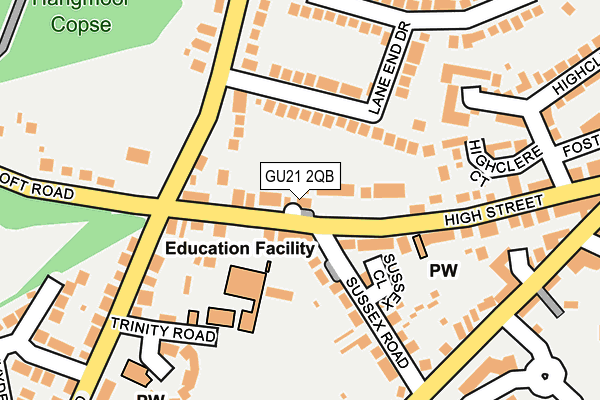 GU21 2QB map - OS OpenMap – Local (Ordnance Survey)