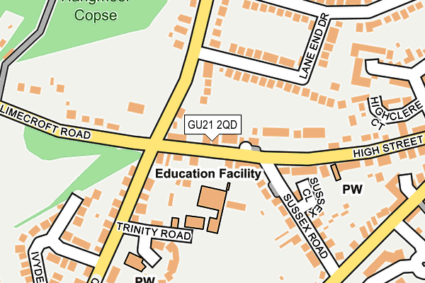 GU21 2QD map - OS OpenMap – Local (Ordnance Survey)