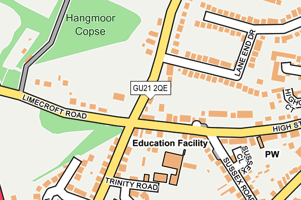 GU21 2QE map - OS OpenMap – Local (Ordnance Survey)