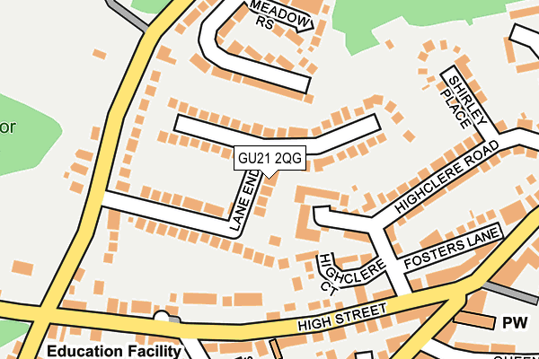 GU21 2QG map - OS OpenMap – Local (Ordnance Survey)