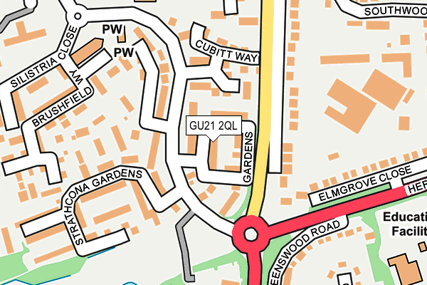 GU21 2QL map - OS OpenMap – Local (Ordnance Survey)