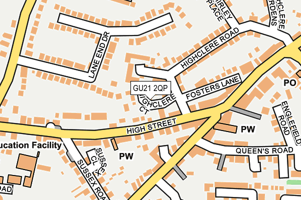 GU21 2QP map - OS OpenMap – Local (Ordnance Survey)