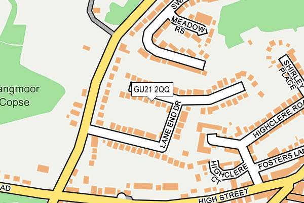 GU21 2QQ map - OS OpenMap – Local (Ordnance Survey)