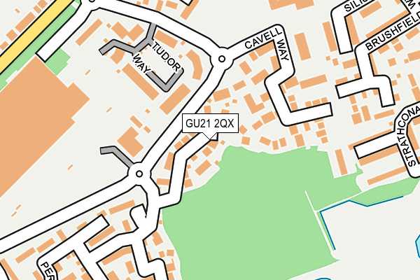 GU21 2QX map - OS OpenMap – Local (Ordnance Survey)