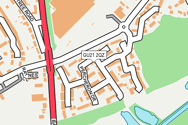 GU21 2QZ map - OS OpenMap – Local (Ordnance Survey)