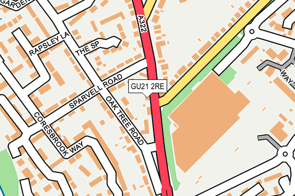 GU21 2RE map - OS OpenMap – Local (Ordnance Survey)