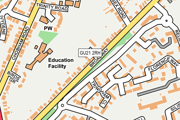 GU21 2RH map - OS OpenMap – Local (Ordnance Survey)