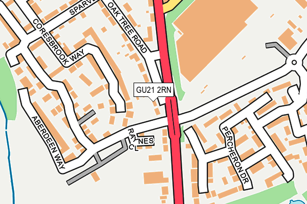 GU21 2RN map - OS OpenMap – Local (Ordnance Survey)