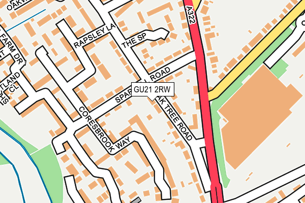 GU21 2RW map - OS OpenMap – Local (Ordnance Survey)