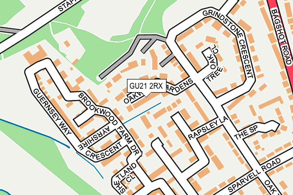 GU21 2RX map - OS OpenMap – Local (Ordnance Survey)