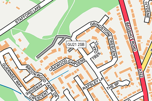 GU21 2SB map - OS OpenMap – Local (Ordnance Survey)
