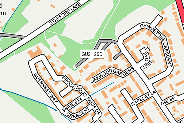 GU21 2SD map - OS OpenMap – Local (Ordnance Survey)