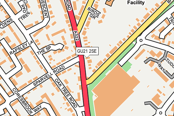 GU21 2SE map - OS OpenMap – Local (Ordnance Survey)